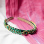 Leaf Diamante Gem Headband In Green, thumbnail 3 of 5