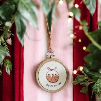 Personalised Embroidered Christmas Tree Decoration, 2 of 12