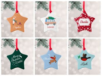 Personalised Star Ceramic Christmas Decoration, 3 of 12