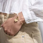 Freshwater Pearl And Chain Double Heart Personalised Bracelet, thumbnail 4 of 12