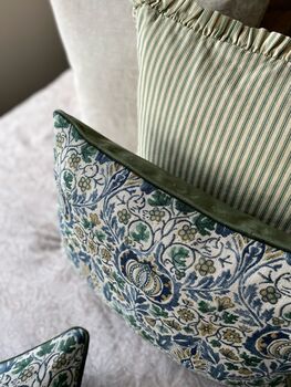 Blue/Green Little Chintz Morris 18' X 18' Cushion Cover, 4 of 7