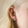 Crystal Lightning Bolt Stud Earrings In Gold Plating, thumbnail 4 of 6