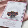Pink And Purple Butterfly Enamel Pin With Gold Detail, thumbnail 1 of 7