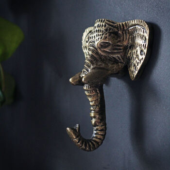 Gold Elephant Hook Trunk Down, 2 of 2