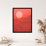 Desert Coral Pink Orange Sunset Abstract Wall Art Print, thumbnail 4 of 6