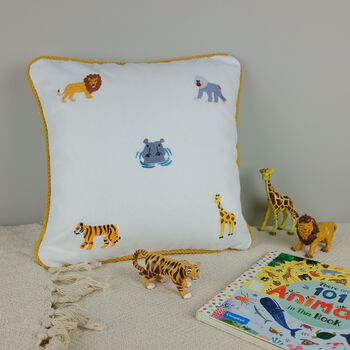 Children's Safari Embroidered Nursery Cushion, 2 of 8