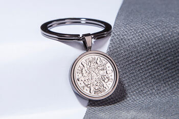 1936 90th Birthday Sixpence Coin Keyring Gift, 4 of 6