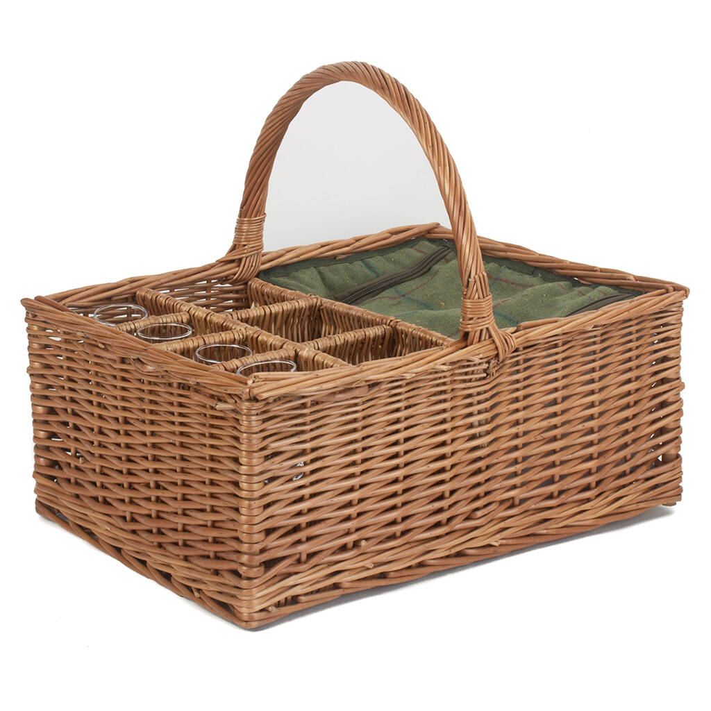 Country Escape Bottle Holder Picnic Basket And Cooler By Dibor