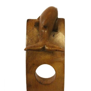 Carved Wooden Wine Holder Dolphin, 3 of 5