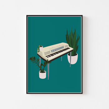 Electric Piano Houseplant Print | Music Poster, 6 of 10