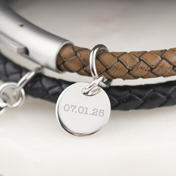 Personalised Leather Wristband, 2 of 4