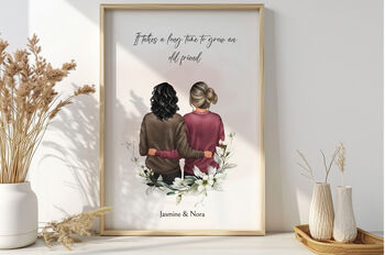 Personalised Best Friend Gift Portrait Print, 6 of 6