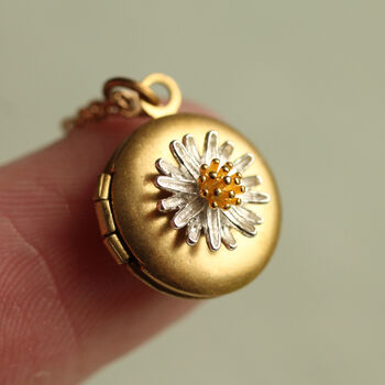 Daisy Flower Personalized Locket With Photos, 5 of 8