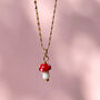 Glass Mushroom Gold Plated Necklace, thumbnail 10 of 11
