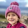 Kids Rose Pink Gradient Rib Knit Hat, thumbnail 1 of 3