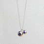 Silver Iolite And Amethyst Orb Necklace, thumbnail 2 of 6