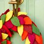 Felt Colourful Leaf Wreath, thumbnail 2 of 2