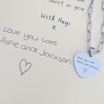 Personalised Handwriting Heart Charm Necklace, 5 of 11