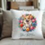 Personalised Corgi Summer Floral Dog Wreath Cushion And Mug Gift Bundle, thumbnail 4 of 4