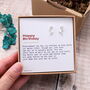 Happy Birthday Poem Daisy Flower Earrings, thumbnail 4 of 4