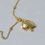 Gold Plated Sterling Silver Turtle Necklace, thumbnail 3 of 5