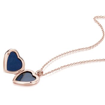 Mother Of Pearl Heart Locket 18 K Rose Gold Plate, 4 of 11