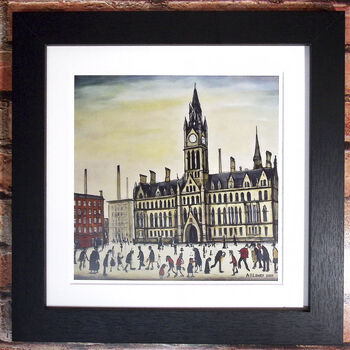 Framed 'Manchester Town Hall' Print. Lowry Style, 2 of 3