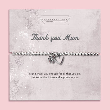 Thank You Mum Silver Plated Beaded Bracelet, 3 of 11