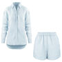 Delicate Blue Linen Shirt And Shorts Set, thumbnail 3 of 3