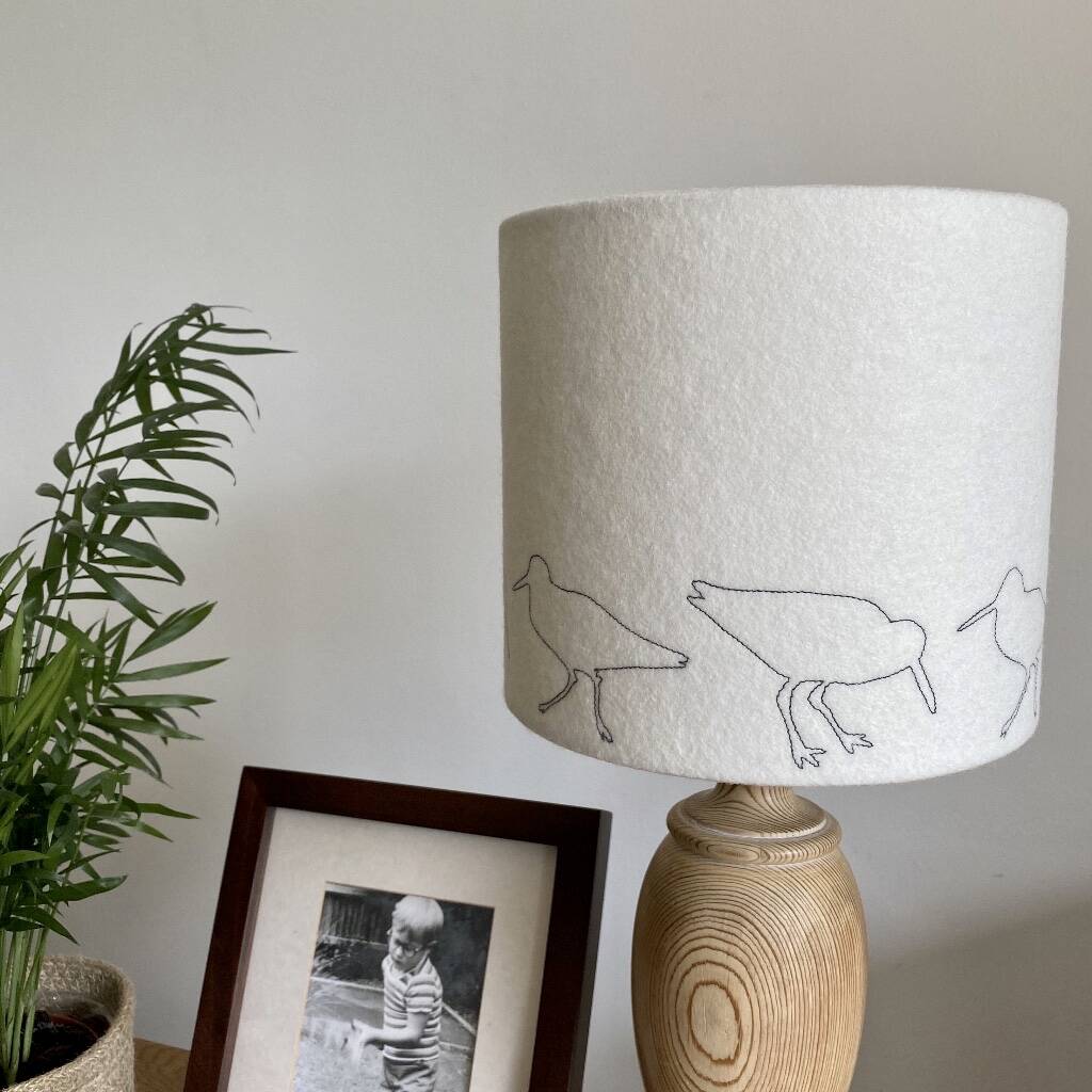 Oyster Catcher Embroidered Lampshade By Melody Ryder Designs
