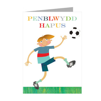 Welsh Football Penblwydd Hapus Greetings Card, 2 of 2