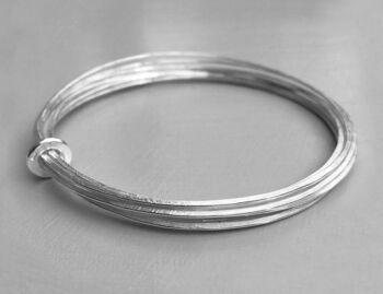 Ripple Multi Silver Bangle With 18ct Gold, 5 of 11