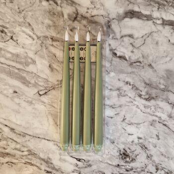 Meadow Green LED Taper Candles, 5 of 5