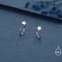 Tiny Star Huggie Hoop Earrings In Sterling Silver, thumbnail 2 of 11