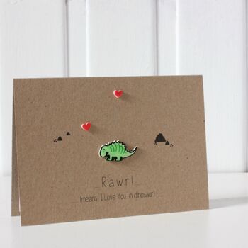Dinosaur Mother's Day Card, Rawr Means I Love You, 3 of 3