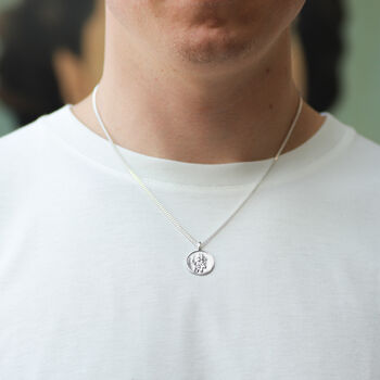Modern Sterling Silver St Christopher Necklace, 3 of 8