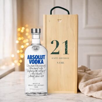 Personalised 21st Birthday Vodka Gift Set With Custom Lid, 3 of 11