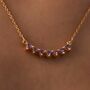 Triangle Amethyst Gold Vermeil Curve Necklace, thumbnail 2 of 5