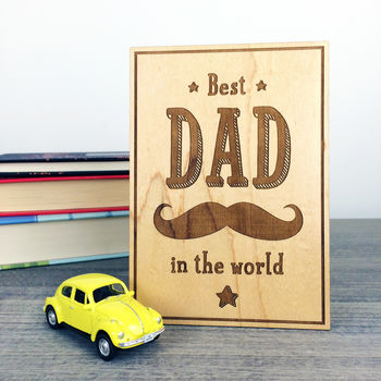 Best Daddy In The World Father's Day Wooden Postcard, 2 of 4