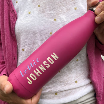 Personalised Reusable Pink Water Bottle, 2 of 4