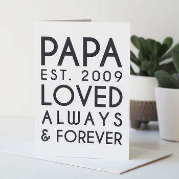 Papa Est. Personalised Father's Day Card, 3 of 5