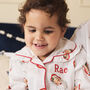 Girl's Personalised Christmas Santa Print Pyjamas, thumbnail 11 of 12