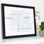 Personalised Baby Birth Announcement Word Art, thumbnail 4 of 9