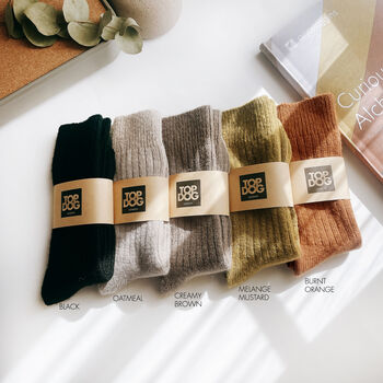 Alpaca Wool Everyday Sock, Cosy Merino Wool Bed Socks, 4 of 9