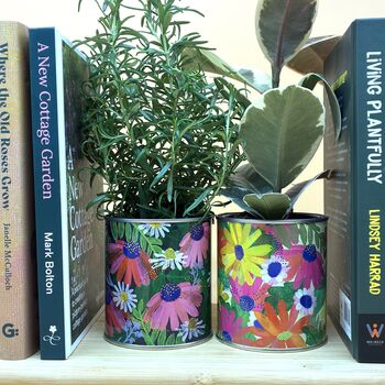 Set Of Two Floral Storage Tins Or Indoor Plant Pots, 3 of 6