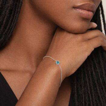 Personalised Sterling Silver December Birthstone Topaz Bracelet, 3 of 12