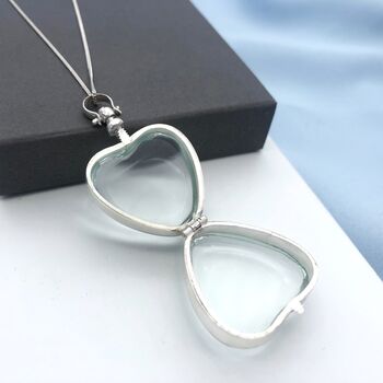 Silver Heart Locket Necklace Girlfriend Gift, 5 of 8