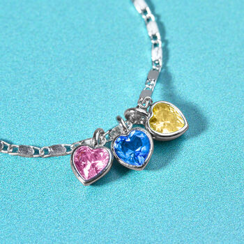 Dainty Heart Family Birthstones Necklace, 6 of 9