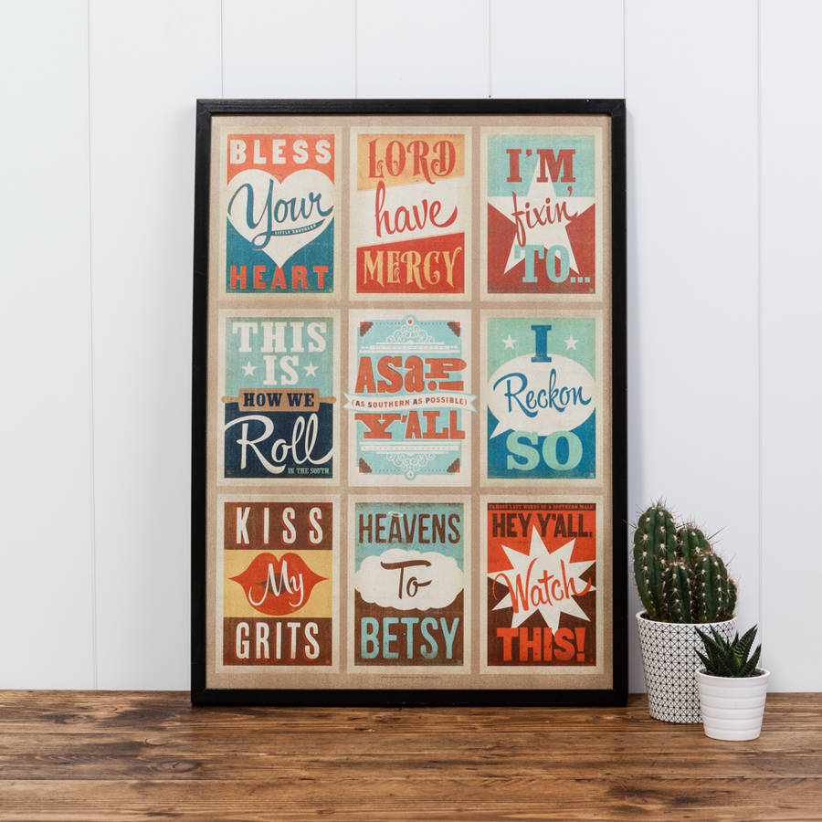 'Southern Sayings' Retro Print By I Heart Travel Art ...