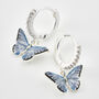 Blue Butterfly Silver Earrings, thumbnail 3 of 6